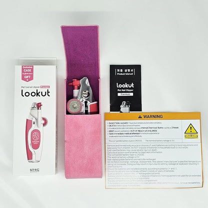 Walkinnwith LOOKUT Premium Dog Nail Clippers with Guide Light [Made in Korea] Safe Cat Nail Clippers  Easy Cat Claw Trimmer and Nail Trapper for Smaller Pets Under 40 lbs  Pink Edition