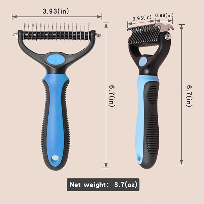 Dematting comb for Dogs, Cat deshedding Brush,Pet undercoat brushes, Dog Grooming Rakes for long haired Dogs-Double Sided Shedding,Dog brush for matted hair (Green)