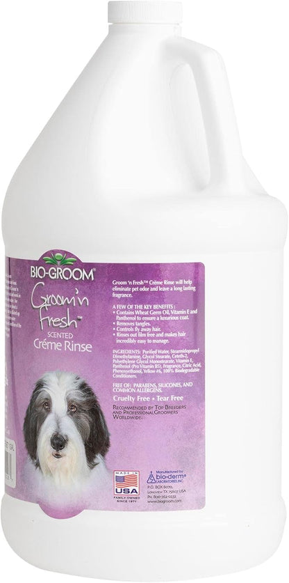 Bio-Groom Groom'n Fresh Dog Conditioner  Scented Dog Bathing Supplies, Puppy Wash, Cat & Dog Grooming Supplies for Sensitive Skin, Cruelty-Free, Made in USA, Tearless Dog Products  1 Gallon