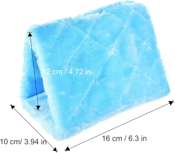 Winter Warm Bird Nest House Shed Hut Hanging Hammock Finch Cage Plush Fluffy Birds Hut Hideaway for Hamster Parrot Macaw Budgies Eclectus Parakeet Cockatiels Cockatoo Lovebird (S, Blue)