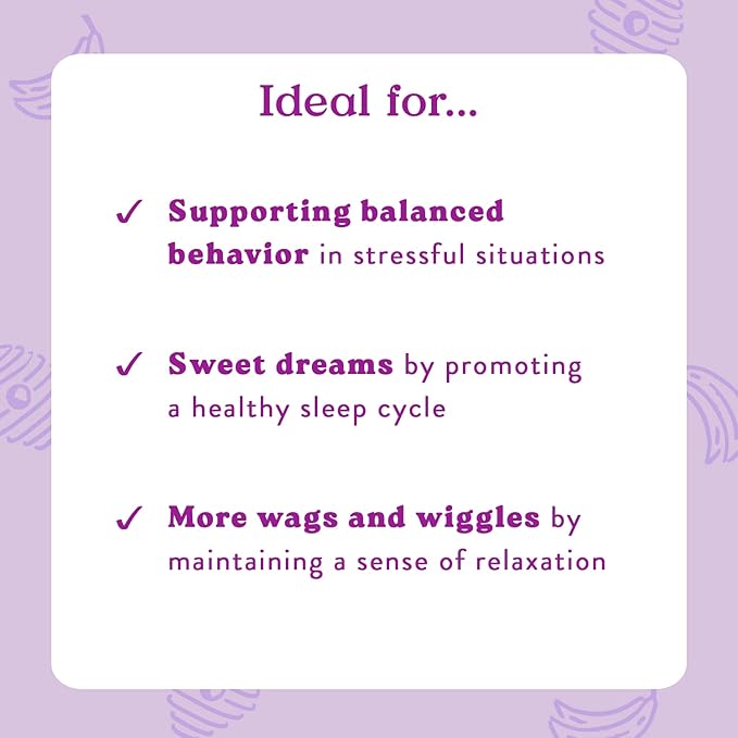 Bocce's Bakery Calming Supplement for Dogs, Daily Chews Made in The USA with Chamomile, Lemon Balm, L-Theanine & Melatonin, Supports Stress, Banana & Honey, 60 ct