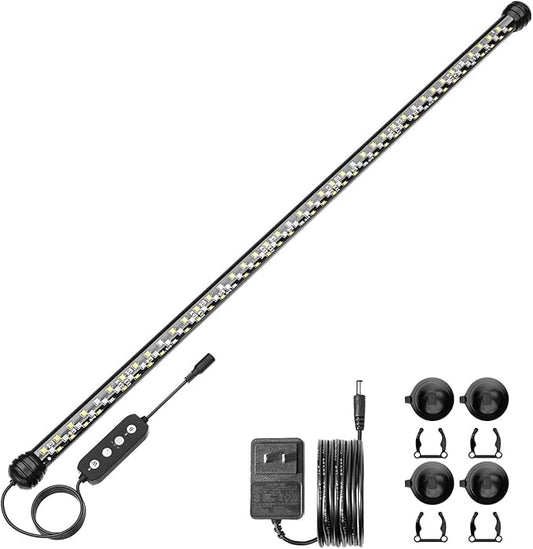 SEAOURA Led Aquarium Light with Timer, Submersible Aquarium Plant Light, Fish Tank Light with Auto On/Off, 3 Lighting Modes, Adjustable Brightness (26.8 in for 28-52inch Planted Tank), 14W