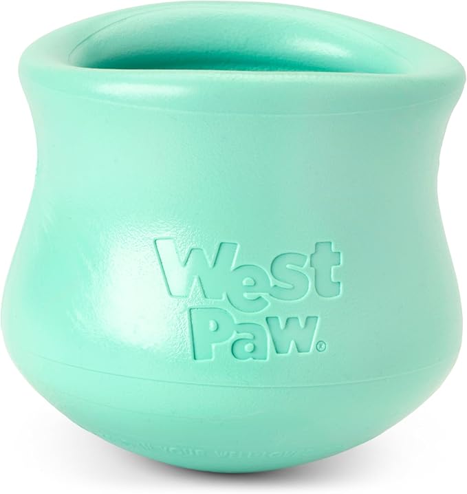 WEST PAW Zogoflex Limited Edition Toppl Treat Dispensing Dog Toy Puzzle  Interactive Chew Toys for Dogs  Dog Toy for Moderate Chewers, Fetch, Catch  Holds Kibble, Treats, X-Large 4.75", Mint