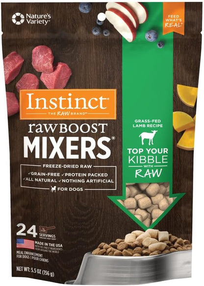 Instinct Raw Boost Mixers Freeze Dried Raw Dog Food Topper, Grain Free Freeze Dried Dog Food Topper 5.5 Ounce (Pack of 1)