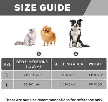 Hollypet Fluffy Plush Pet Cat Couch Soft Calming Pet Sofa Beds for Medium Small Cats and Dogs, Pink