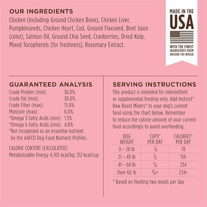 Instinct Raw Boost Mixers Freeze Dried Dog Food Toppers For Dry Food, Grain Free Dog Food Toppers with Chicken For Dogs - Skin and Coat Health, 5.5 oz