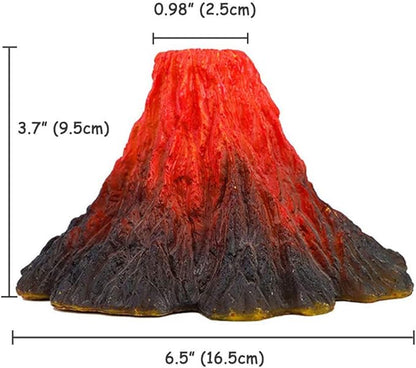 Tank Decoration Volcano Ornament Lava Explosion Look Aquarium Decorations with Multi-Color LED Spotlight for Fish Tank (M)
