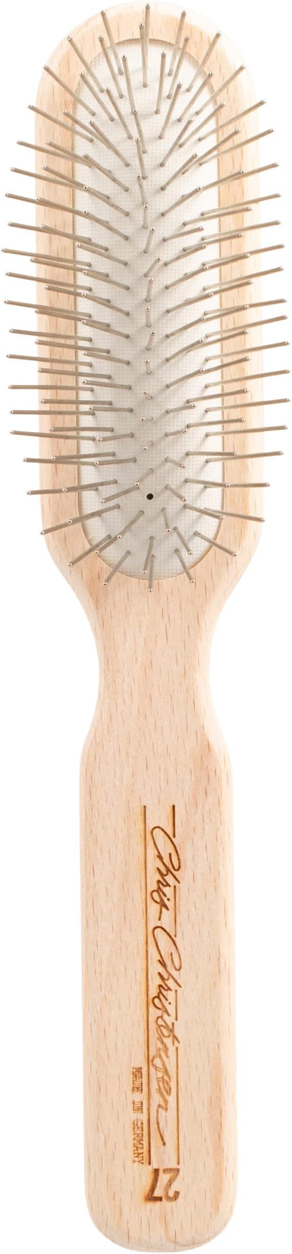 Chris Christensen 27 mm Oblong Pin Dog Brush, Original Series, Groom Like a Professional, Stainless Steel Pins, Lightweight Beech Wood Body, Ground and Polished Tips