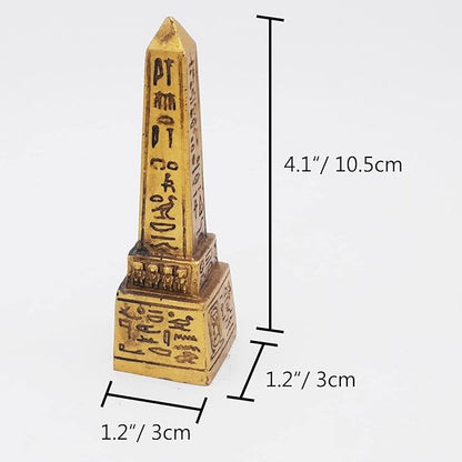 Obelisk of Ancient Egypt Aquarium Fish Tank Terrarium Decorations Terrarium Reptile Turtle Lizard Spider Tanks Egyptian Tablet Inscription Sculpture Figurine Statue Décor Ornament Gold