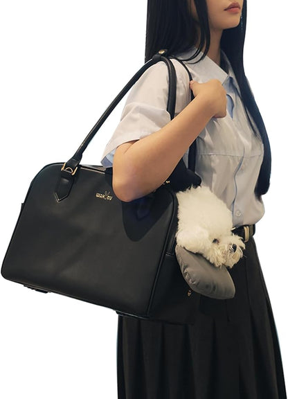 Fashion Pet Carrier Dog Cat Carrier Purse Soft-Sided Leather Handbag Pet Tote Bag for Small Dogs Puppy and Cats,M