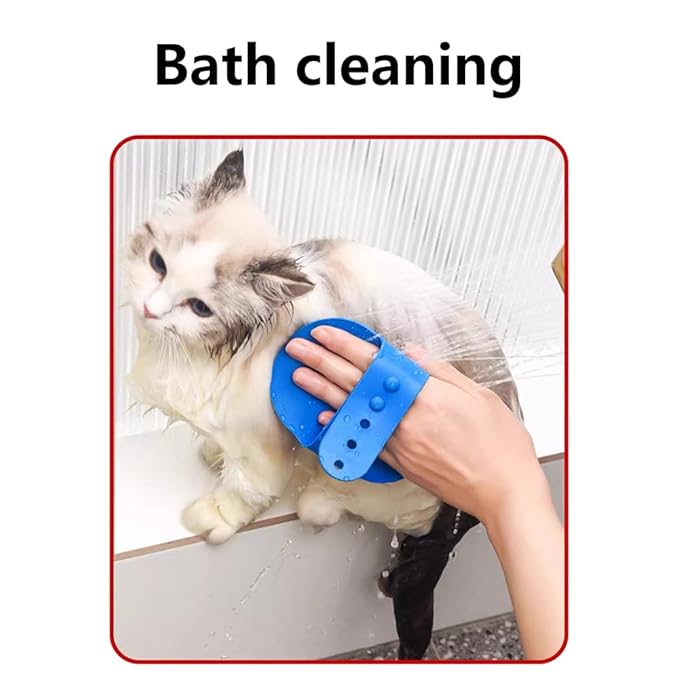 2 Piece Dog Brush, Dog Brush Bath with Adjustable Ring Handle, Dog Brush for Shedding, Dog Grooming Brush,Pet Shampoo Bath Brush with Massage for Dogs and Cats (Red/Green)