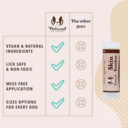 Natural Dog Company Skin Soother Travel Stick 4 Pack  Four 0.15 oz Pocket-Size Dog Skin Balms with Coconut Oil, Cocoa Butter, Calendula & Vitamin E  Helps Soothe Hot Spots, Redness & Irritated Skin