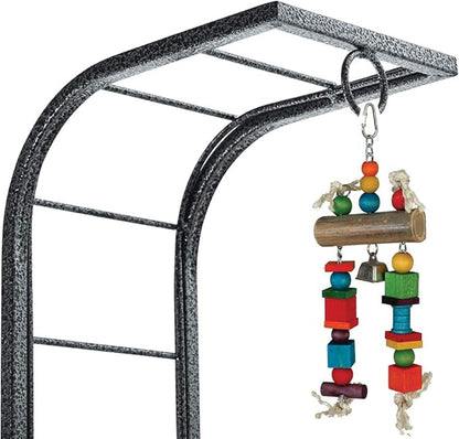 Large Elegant and Durable Parrot Bird Play Gym Ground Wrought Iron Rolling Stand Removable Metal Tray With Climbing Metal Ladder Toy Hook