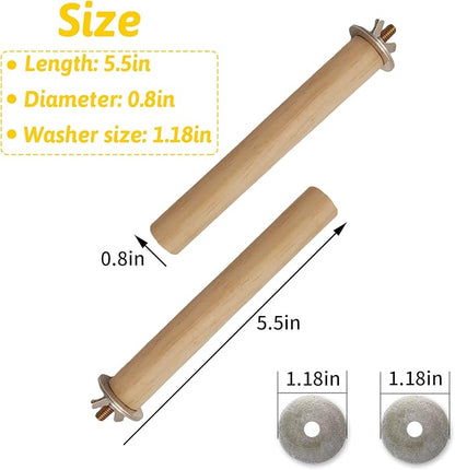 Hamiledyi Bird Perch Bird Stand Bird Cage Accessories Platform Natural Wood Perch Stick Playground for Small Medium Birds Cockatiel Parakeet Conure Cage Accessory (8 Pcs)