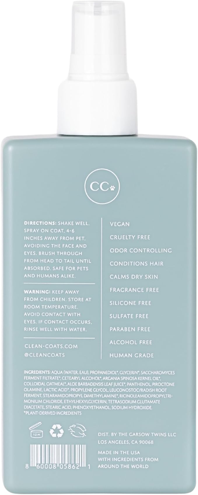 Premium Dog Grooming Spray | Deodorizing Spray for Dogs | Dog Detangler Spray for Sensitive Skin | Leave in Conditioner Spray | Fragrance Free, Made in The USA, Vegan Formula