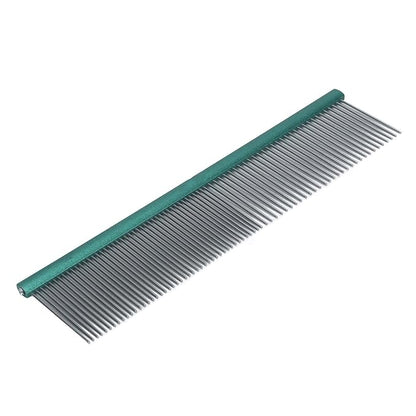 Greyhound Comb For Dogs, Metal Comb For Dogs Metal Dog Comb Cat Comb For Removing and Knots Dog Combs with Rounded Ends Grooming Tool For Long Short Haired Dog (Green
