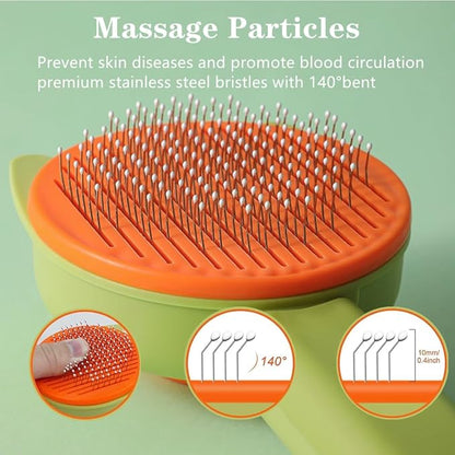 1 PCS Cat Brush Professional Cat Grooming Brush Cat Comb Dog Brush Dog Grooming Brush Pet Brush Tool with Cleaning Button for Cat Dog