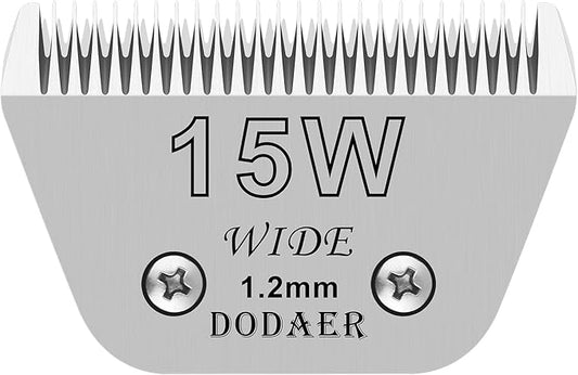 15W Detachable Dog Grooming Wide Blades,Compatible with Andis,Oster A5,Wahl KM10 Series Clippers,Cut Length 3/64(1.2mm)