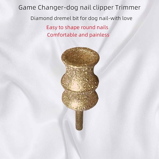 For Dremel Diamond Bit for Dog Nails-Dog Nail Grinder Attachment Bit Refill for Dremel 7760 pgk- Smooth, Painless Nail Care rotary tool accessories for small/Medium/Heavy-Duty Large Dog Cat Thick Nail