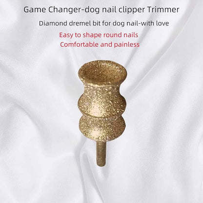 For Dremel Diamond Bit for Dog Nails-Dog Nail Grinder Attachment Bit Refill for Dremel 7760 pgk- Smooth, Painless Nail Care rotary tool accessories for small/Medium/Heavy-Duty Large Dog Cat Thick Nail