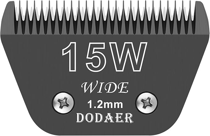 15 Wide Blades for Dog Grooming,Compatible with Andis,Oster A5,Wahl km10 Clippers,Cutting Length 3/64",Black