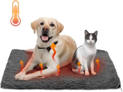 Nobleza Self Heating Pet Pad, Super Soft Thermal Dog Crate Bed Mat for Sleeping, Washable Anti-Slip Self Warming Cat Kennel Pad for Small Medium Large Cats Dogs Indoor Outdoor (Darkgray, L)