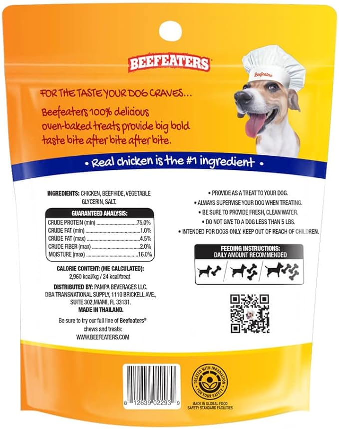 Beefeaters Dog Treats - Beefh 5in Twist with Chicken 26oz | Dog Food High Protein, Low Fat, Enriched with Vitamins & Minerals | Promotes Clean Teeth | Dog Training Treats for All Dog Sizes
