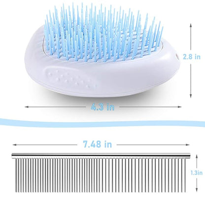 IHUIXINHE Dog Brush and Cat Brush, Pet Self Cleaning Slicker Brush & Stainless Steel Pet Comb, for Long and Short Haired Dog, Cat and Other Pets (2 Pack)