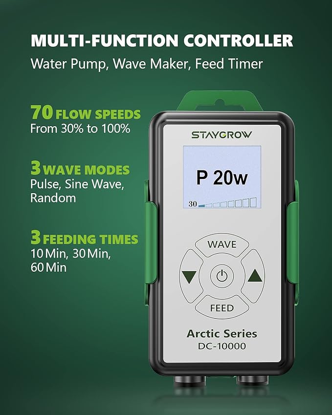 Aquarium Water Pump - Submersible DC 24V 80W 2642 GPH Return Pump for Fresh Saltwater Marine Tank