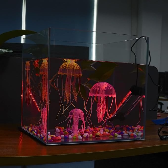 LED Aquarium Lights, Underwater Fish Tank Light RGB Waterproof Color Changing Submersible 16 Color 4 Modes Brightness Adjustable Memory Function Sucker Hang Lighting Strip, 15 inch