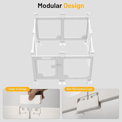 Clear Acrylic Dog Playpen Foldable Fence Kennel for Dogs Plastic Puppy Enclosure for Cat Rabbit Easy Assemble Pet Pen for Pig Indoor Transparent Preferable for Small Dogs (23.6“ Height, 8PCS)