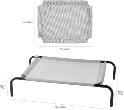 Amazon Basics Cooling Elevated Pet Bed, Small (36 x 22 x 7.5 Inches), Grey