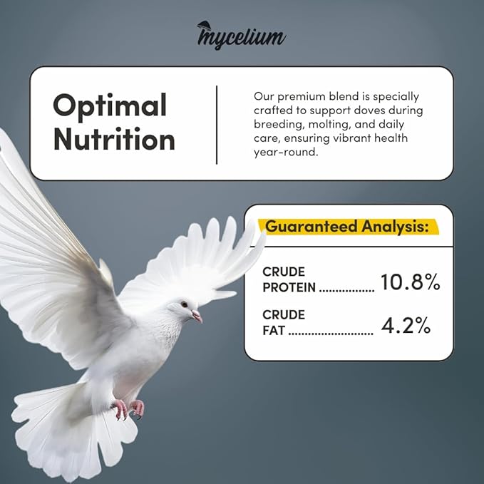 Mycelium Organic Dove Feed (5 LB Bag) | Balanced Wild Bird Food for Doves, Pigeons & Ground-Feeding Birds | High-Energy Formula | Non-GMO, Clean & Debris-Free | Made in USA