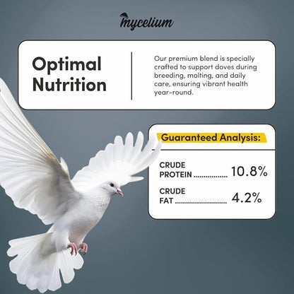 Mycelium Organic Dove Feed (5 LB Bag) | Balanced Wild Bird Food for Doves, Pigeons & Ground-Feeding Birds | High-Energy Formula | Non-GMO, Clean & Debris-Free | Made in USA