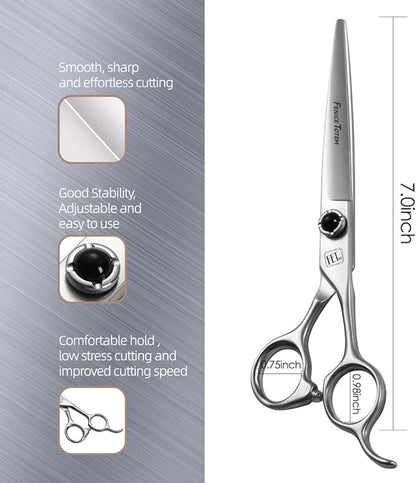 Dog Grooming Scissors: 7 inch Pet Shears Made Of Japanese 9CR Advanced Stainless Steel Professional Grooming Scissors for Dogs Cats and Other Pets