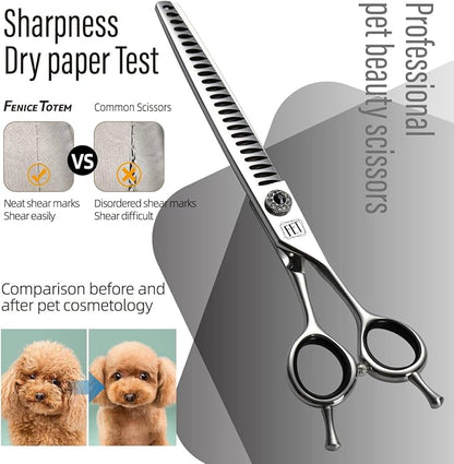 Dog Grooming Scissors: 7.5 inch Pet Chunker Shears Made Of Japanese 440C Advanced Stainless Steel Professional Grooming Scissors for Dogs Cats and Other Pets