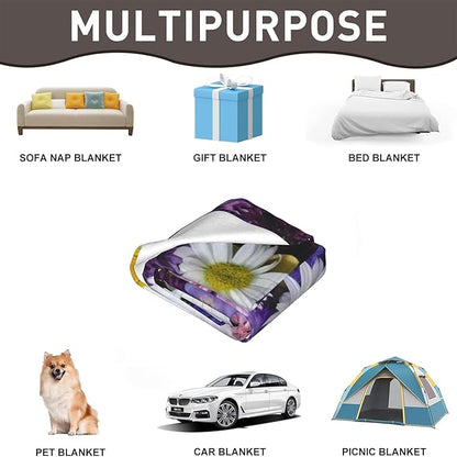 Elegant Rose Blanket, Soft Warm Cozy Sophisticated Floral Throw Blanket Gifts for Adults Kids Women, Lightweight Fuzzy Comfy Flannel Blankets for Couch, Travel, Bed, House Decor 50×40 Inch