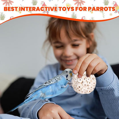 9 Pack Bird Toy Sola Balls, Natural Parrot Soft Chew Shredding & Foraging Toy, Bird Foot Balls for Cockatiel Conure Quaker Budgie Parakeet Bunny Guinea Pig Chinchilla Rabbit