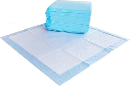 Amazon Basics Scented Dog and Puppy Pee Pads, 5-Layer Leak-Proof Super Absorbent, Quick-Dry Surface, Potty Training, Regular (22x22"), 50 Count, Blue & White