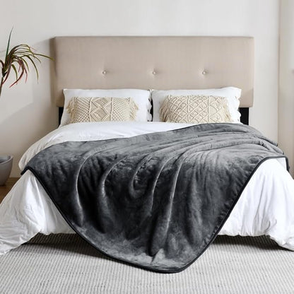 Waterproof Blanket for Bed Couch Sofa, Soft Liquid Pee Proof Pet Blanket for Dog Puppy Cat, Reversible Sherpa Fleece Blanket for Furniture Protector (Dark Grey, 50x60 inches)