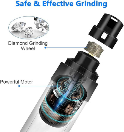 Heusom Silent Groom Pro Nail Grinder, Heusom Dog Nail Trimmer, Rechargeable USB Charging Pet Nail Grinder, 2 Grinding Heads, Electric Dog Nail Clippers Pet Paws Grooming Smoothing Tool