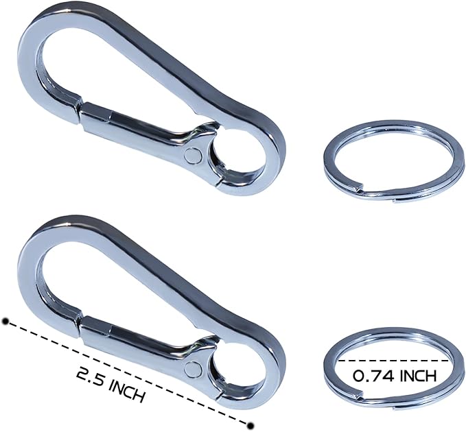 2-Pack Pet Tag Clips, Stainless Steel Dog Tag Quick Clips, Perfect for Dogs/Cats for Collar and Harness