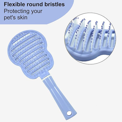 Dog Brush, Easy to Hold Ergonomic Handle Dog Brush Comb Instant Detangler Pin Brush, Wet or Dry Dog Hair, for Dogs and Cats Grooming Tool, Purple