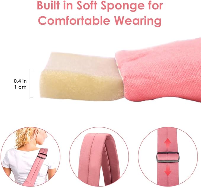 Dog Padded Papoose Sling, Small Pet Sling Carrier Hands Free Carry Adjustable Shoulder Strap Reversible Tote Bag with a Pocket Safety Belt Dog Cat Traveling Subway (5-12lbs, Pink)