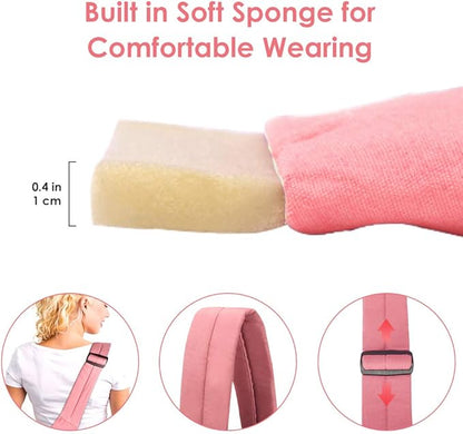 Dog Padded Papoose Sling, Small Pet Sling Carrier Hands Free Carry Adjustable Shoulder Strap Reversible Tote Bag with a Pocket Safety Belt Dog Cat Traveling Subway (5-12lbs, Pink)