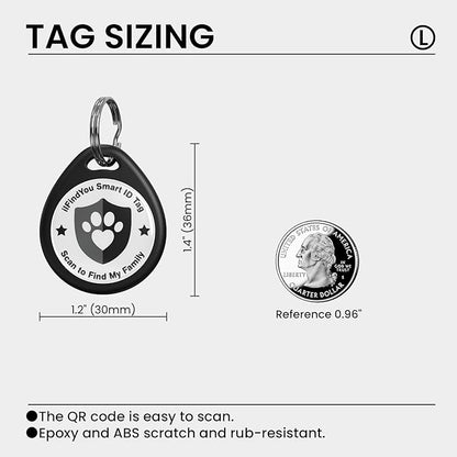 6 Pack Dog Tags Personalized, QR Code Pet ID Tags for Dog Collar, Online Profile, Scan Location Alerts, Mix Colors