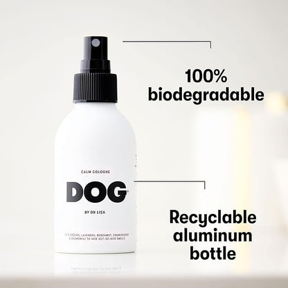 DOG by Dr Lisa - Calm Cologne - With Lavender, Bergamot, Frankincense & Chamomile - Natural Dog Perfume - Pet Deodorant Spray - Plant-Based Essential Oils - Vegan - 4.2oz