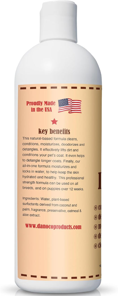 5-in-1 Dog Shampoo and Conditioner | 16 Oz | All Natural, Eco-Friendly Dog Itch Relief Formula | Moisturize/Replenish with Coconut and Palm | Paraben/Sulfate Free with Aloe and Oatmeal