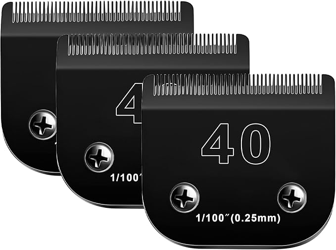 3PACK 40 Blades Dog Grooming Blades Compatible with Ainds/Oster A5/Wahl KM-10 Series Dog Clippers,Detachable Clipper Replacement Bladeï¼_lack