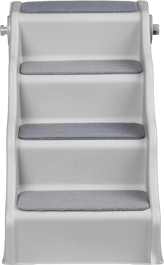 Amazon Basics Foldable Non-Slip Steps for Dogs and Cats, Grey, 23.90" x 16.10" x 19.76"